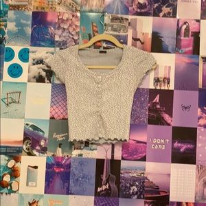 Brandy Melville Zelly Ruffle Top Light Blue